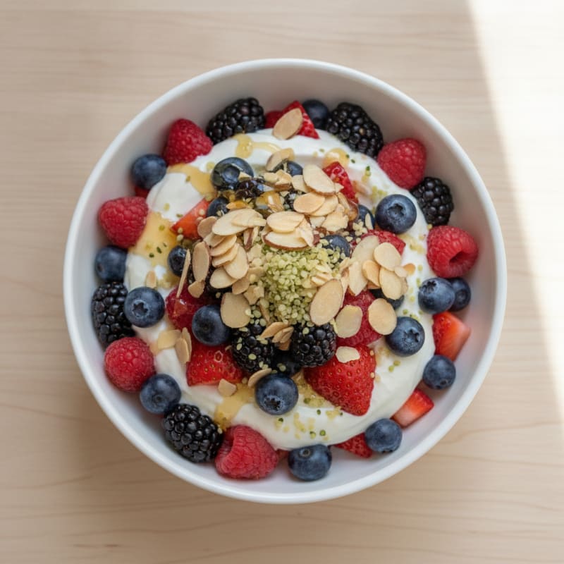 Greek Yogurt and Mixed Berry Protein Parfait