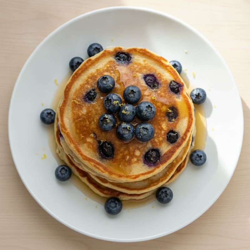 Blueberry Ricotta Pancakes with Lemon Zest