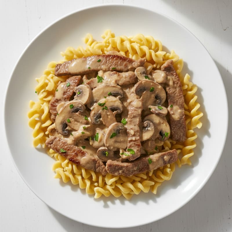Classic Beef Stroganoff with Egg Noodles
