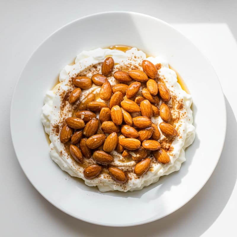 Creamy Protein Yogurt Parfait with Cinnamon-Spiced Almonds