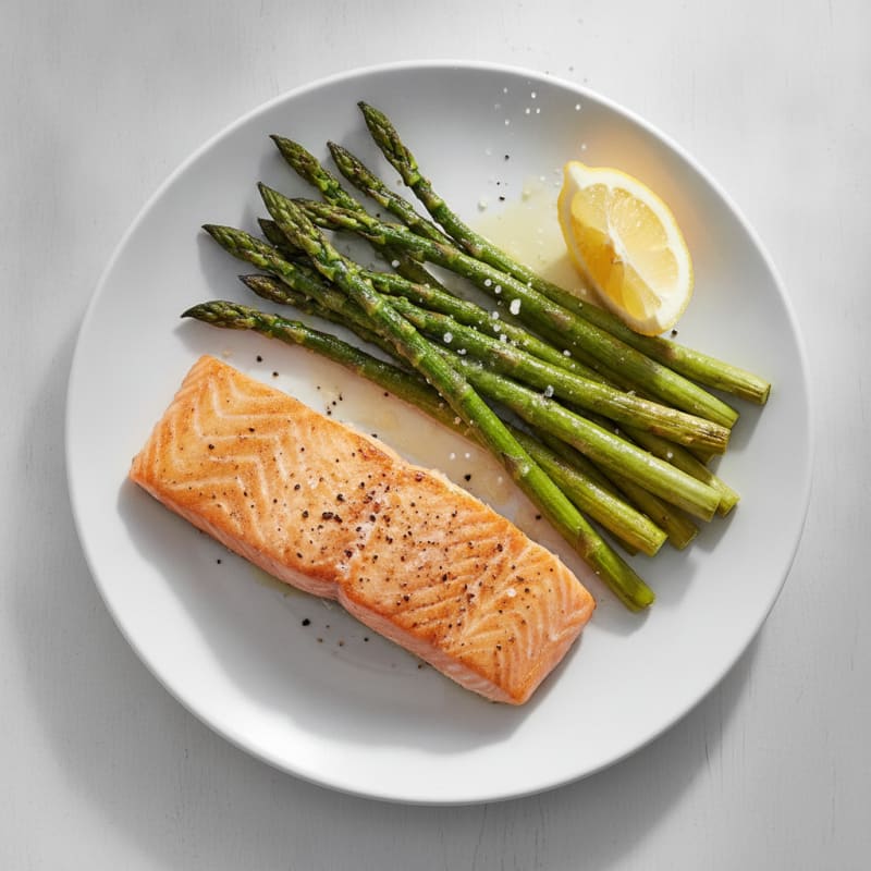 Pan-Seared Salmon with Roasted Asparagus