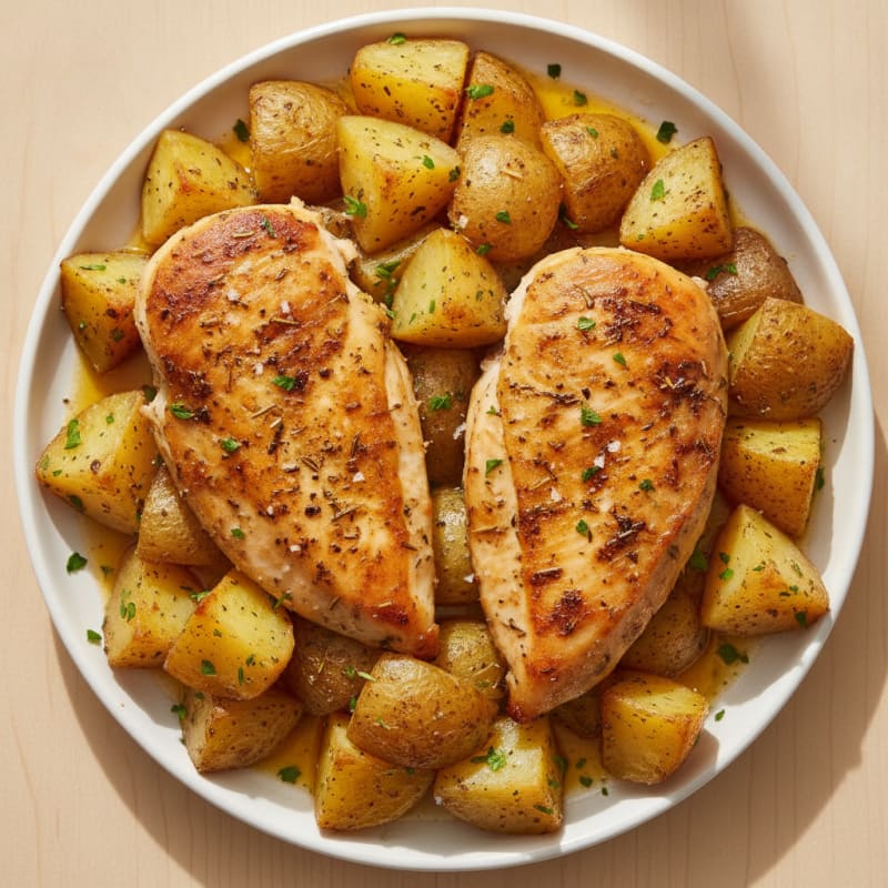 Herb-Roasted Chicken Breast and Potatoes