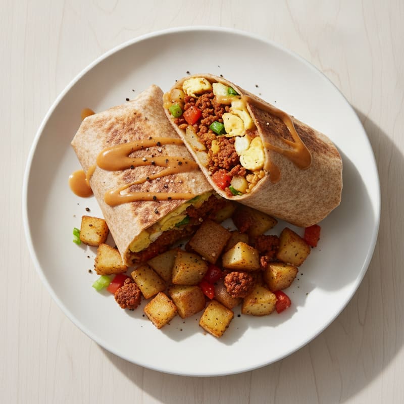Smoked Chorizo Breakfast Burrito with Potatoes