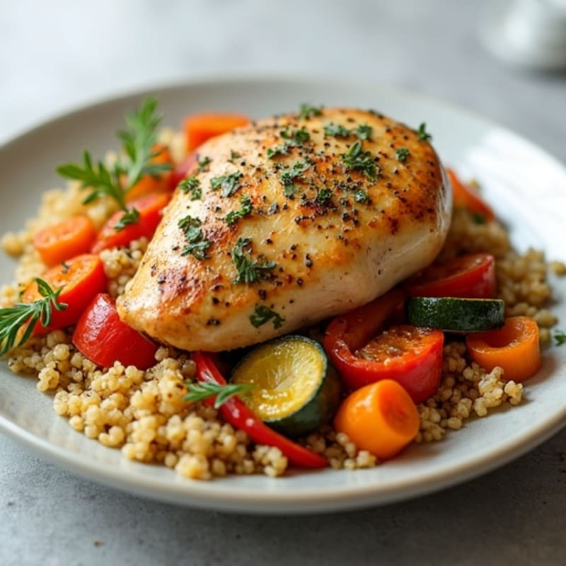 Herb-Roasted Chicken with Crispy Roasted Vegetables
