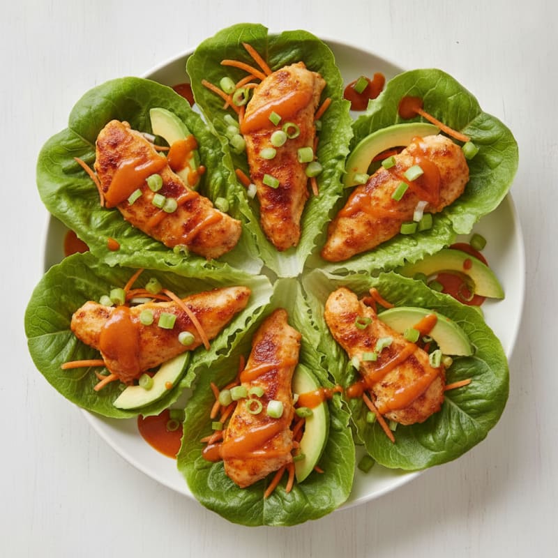 Buffalo Ranch Chicken Lettuce Wraps