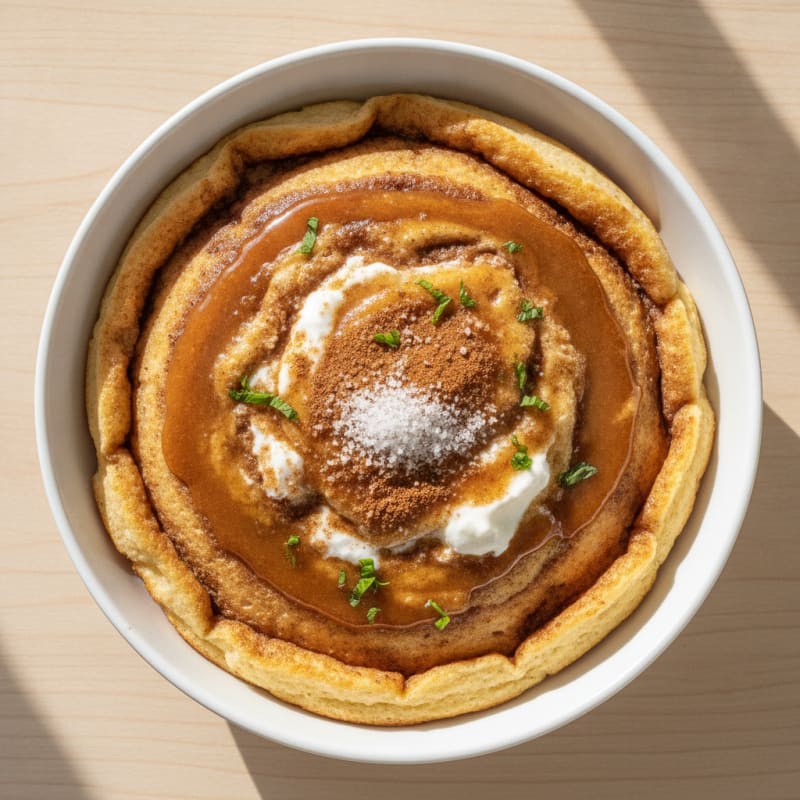 Cinnamon Roll Pancake Bowl