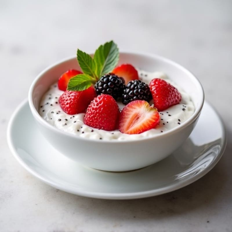Silky Greek Yogurt Protein Pudding with Fresh Berries