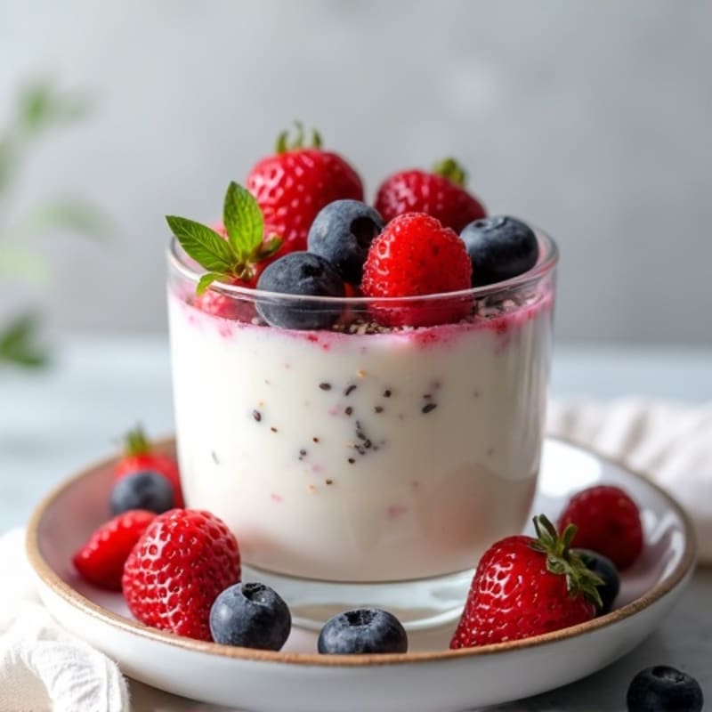 Greek Yogurt Protein Parfait with Mixed Berries