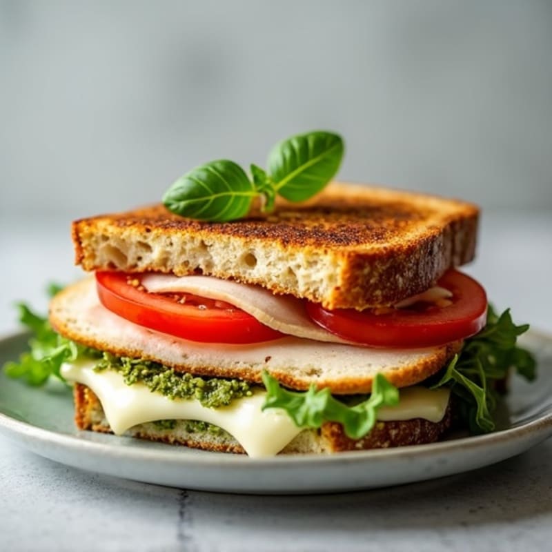Fresh Mozzarella and Tomato Pesto Melt