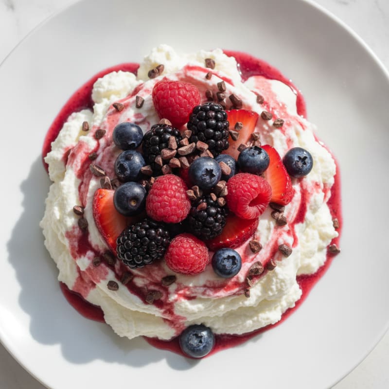 Silky Greek Yogurt Protein Mousse with Mixed Berries