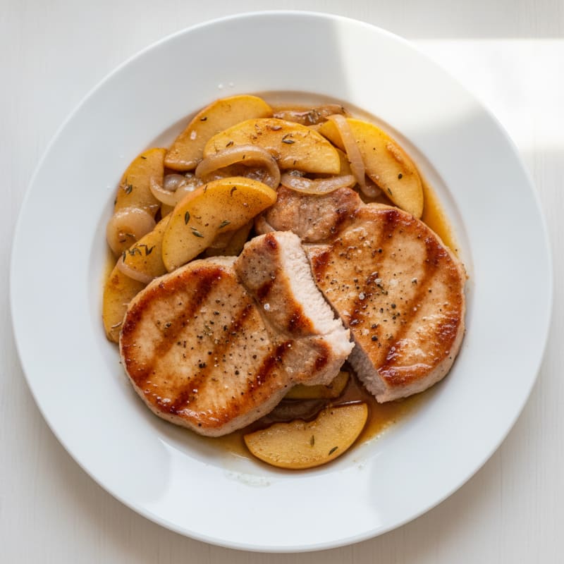 Pan-Seared Pork Chops with Apples
