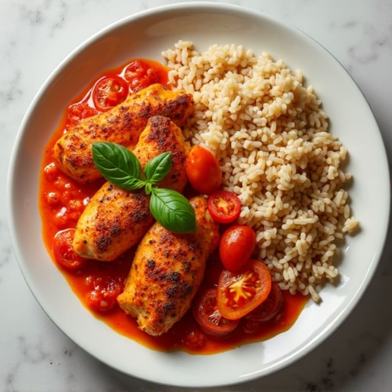 Roasted Spiced Chicken with Creamy Tomato Sauce