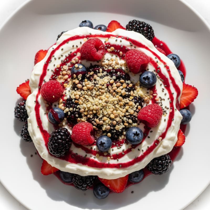 Greek Yogurt Protein Parfait with Mixed Berries