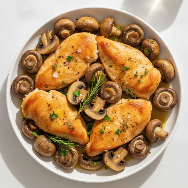 Roasted Garlic Butter Mushrooms with Herbs
