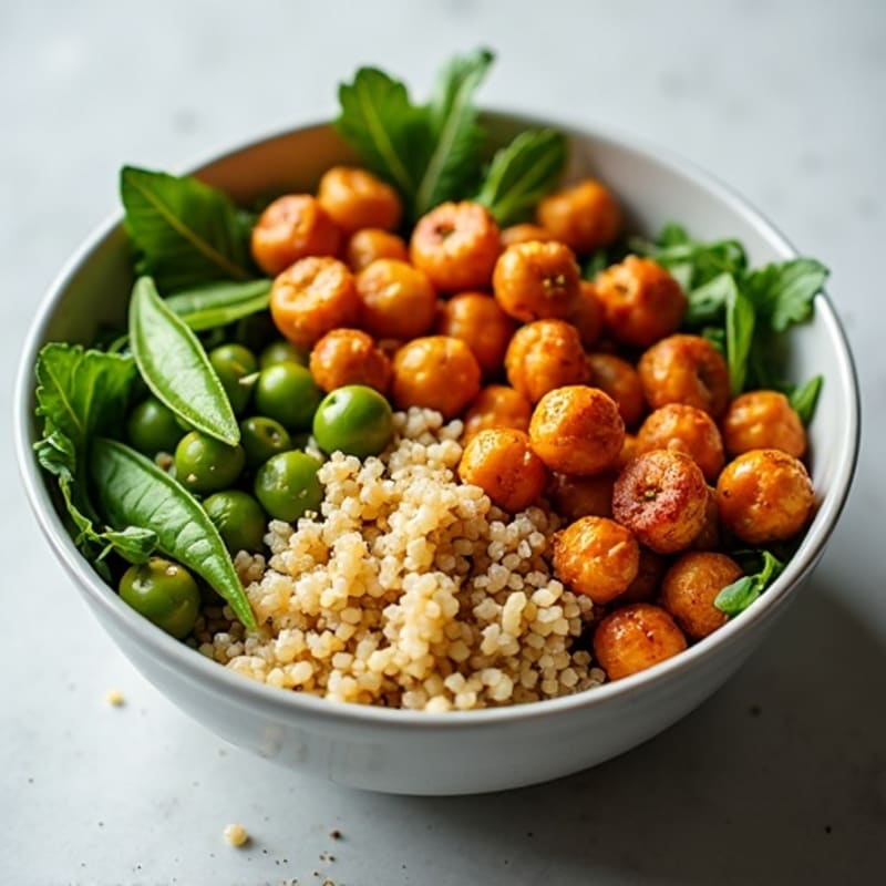 Crispy Roasted Chickpea Buddha Bowl with Tahini Sauce