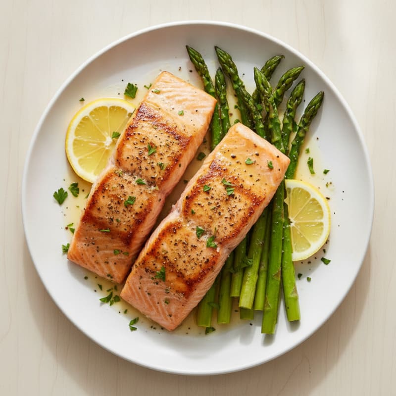 Lemon Herb Grilled Salmon with Asparagus