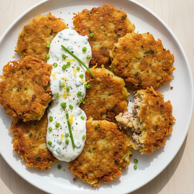 Savory Potato Fritters with Garlic Aioli