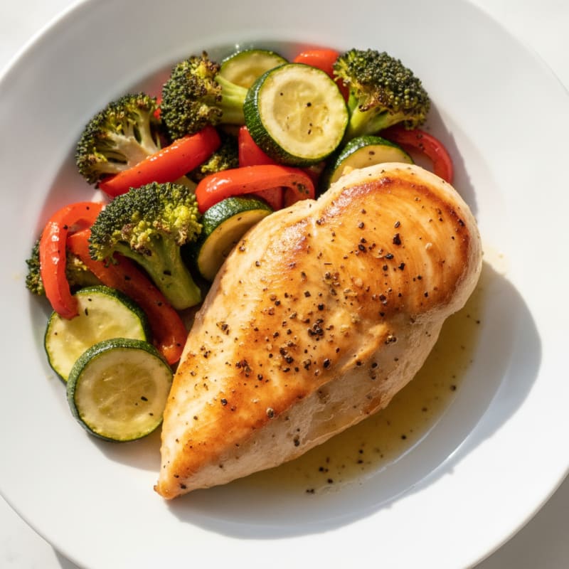 Pan-Seared Chicken with Roasted Vegetables