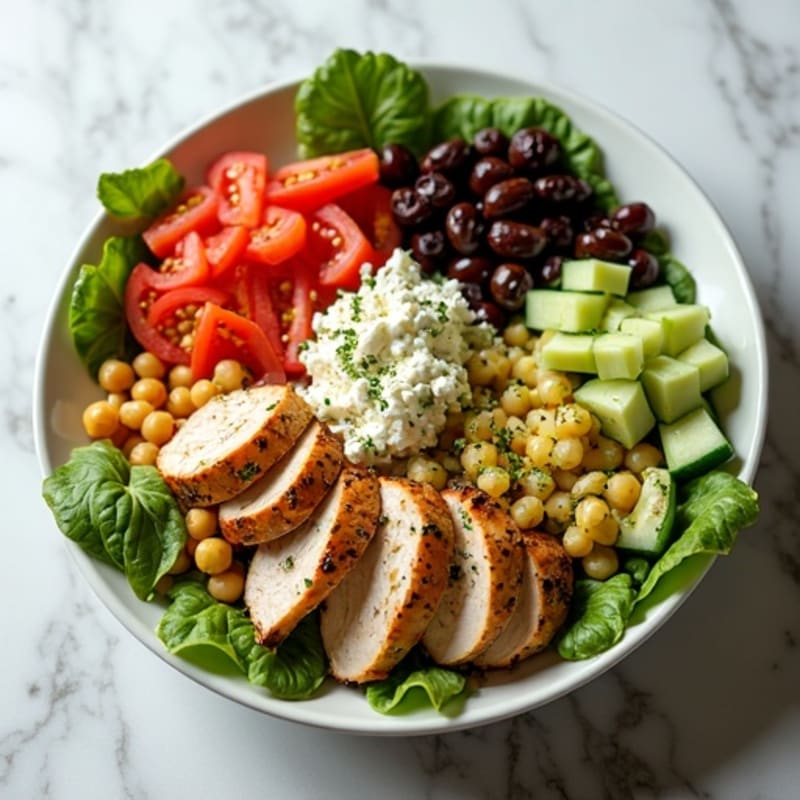 Fresh Mediterranean Chopped Salad with Herb-Marinated Feta