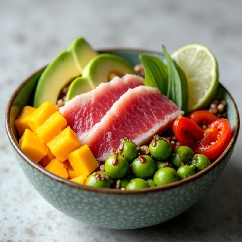Fresh Ahi Tuna Poke Bowl with Mango