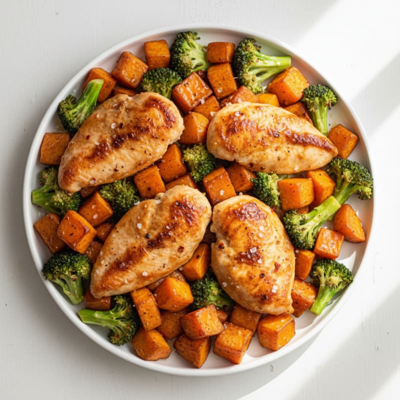 Sheet Pan Honey-Garlic Chicken and Sweet Potatoes