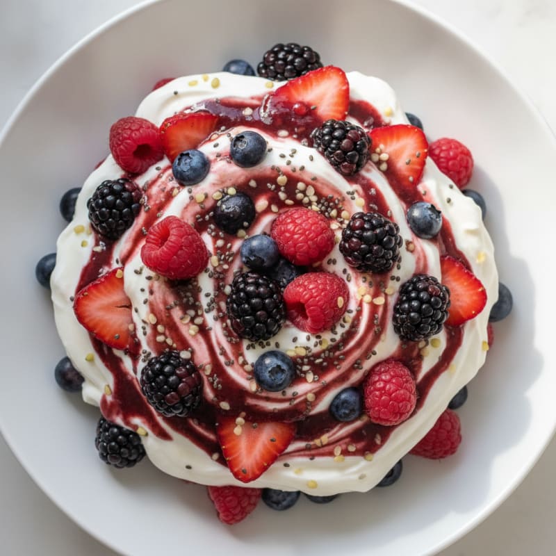Greek Yogurt Protein Parfait with Mixed Berries