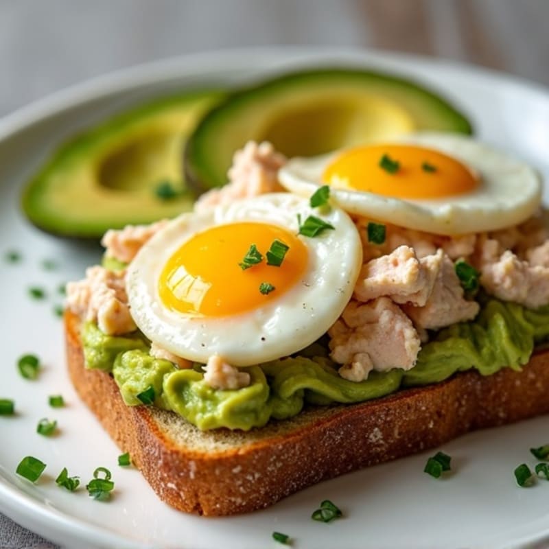 Egg White and Tuna Sourdough Toast with Avocado Mash