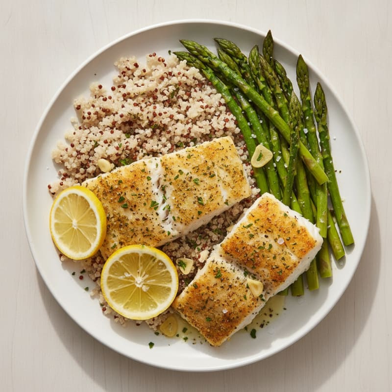 Lemon Herb Baked Cod with Asparagus