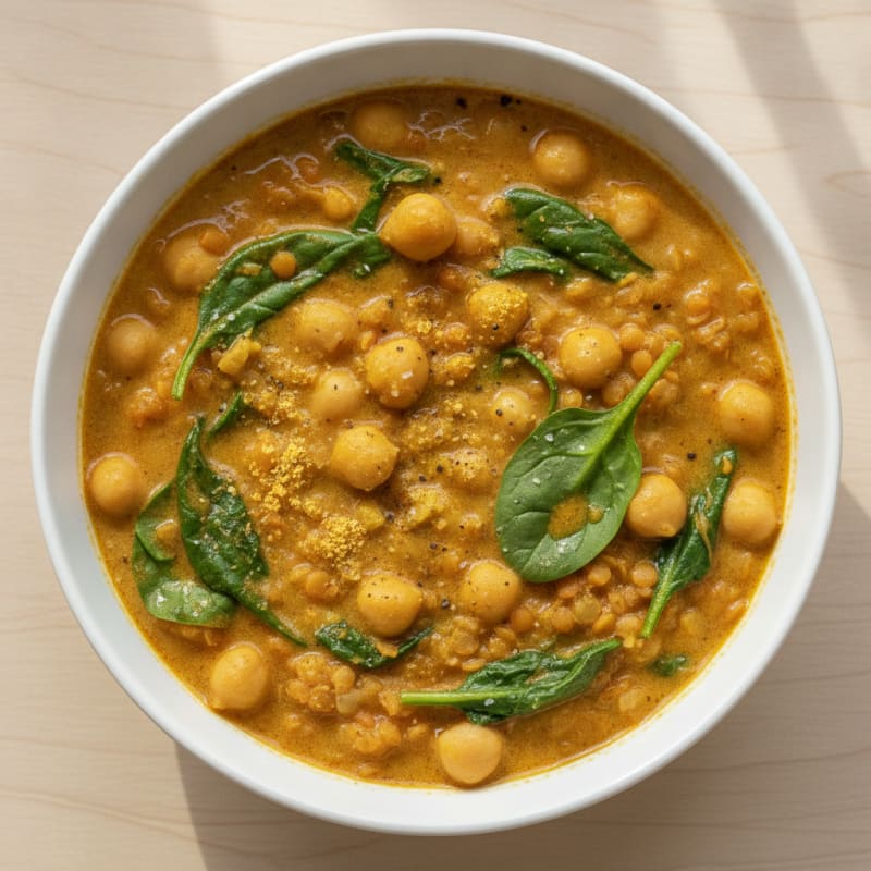 Lentil and Chickpea Coconut Curry