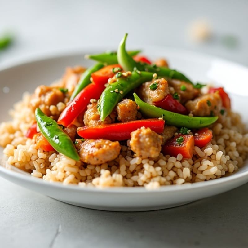Lean Turkey and Vegetable Stir Fry with Brown Rice
