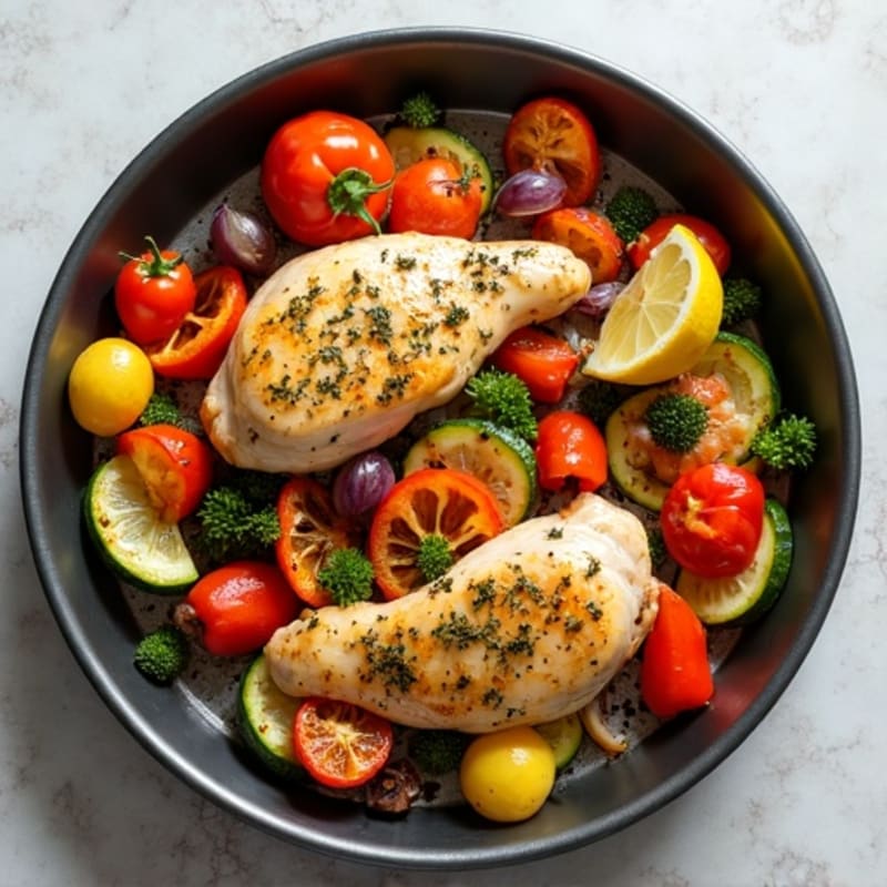 Sheet Pan Lemon Herb Chicken with Crispy Roasted Vegetables