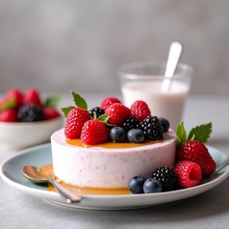 Creamy Greek Yogurt Protein Mousse with Mixed Berries
