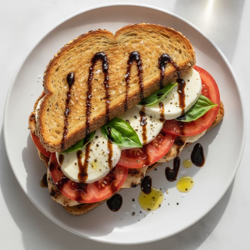 Grilled Caprese Sandwich with Balsamic Glaze