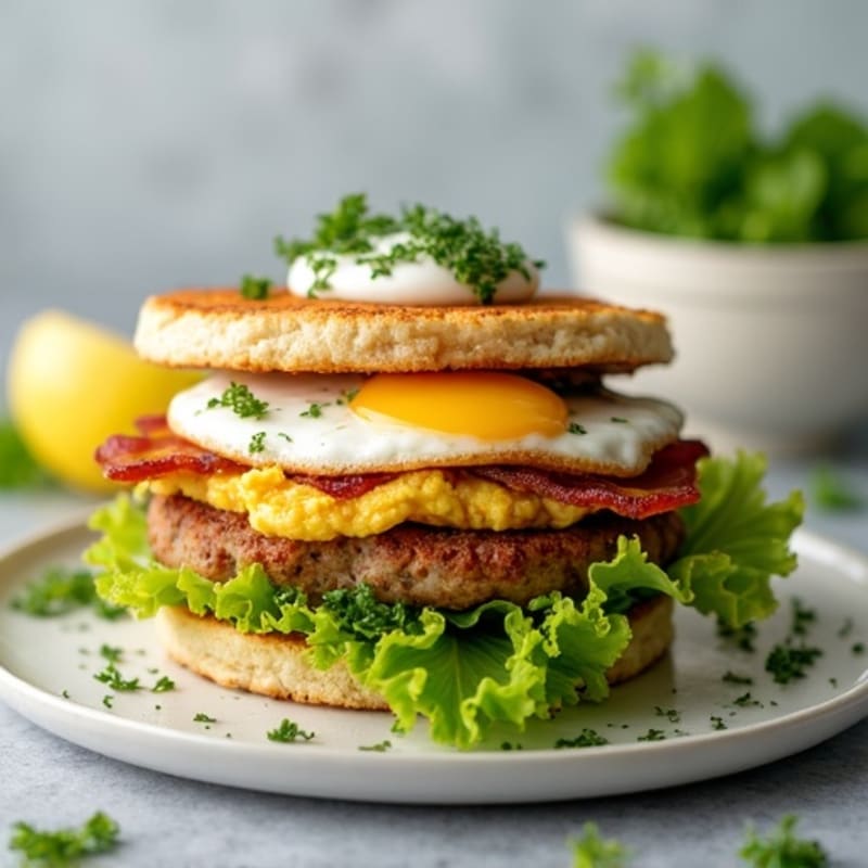 Crispy Turkey Bacon Lettuce Stack with Herb Aioli
