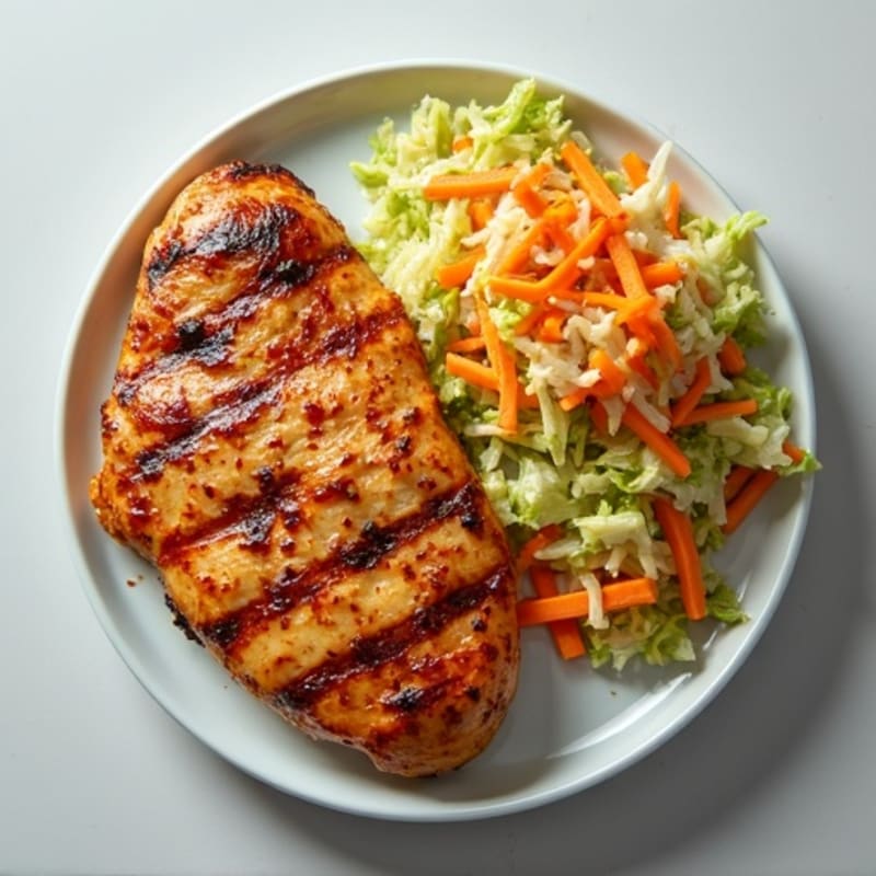 Grilled Chicken Breast with Crunchy Vegetable Slaw