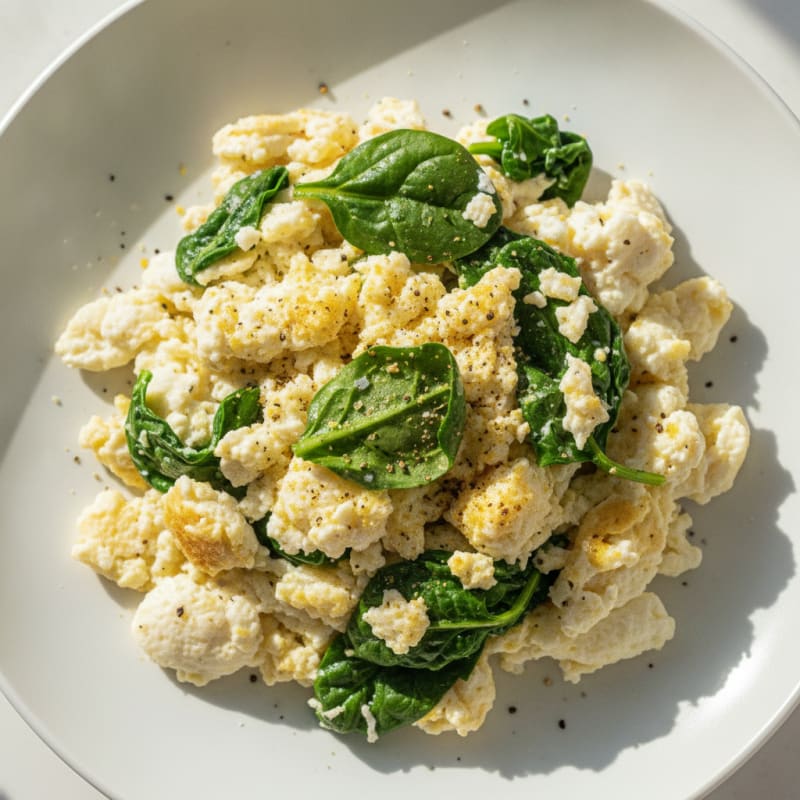 Savory Spinach and Egg White Power Scramble