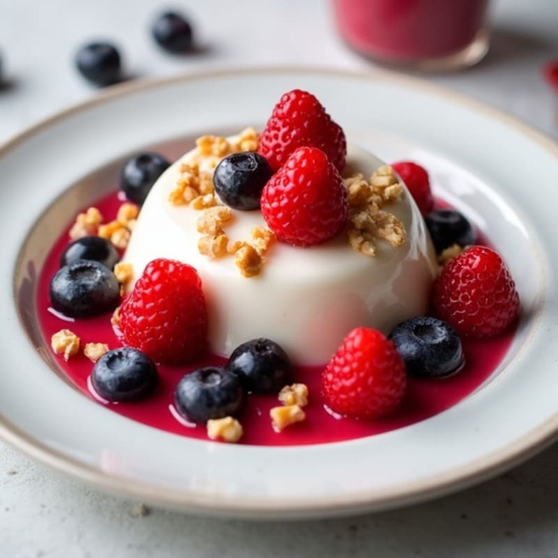 Silky Cottage Cheese Protein Mousse with Mixed Berries