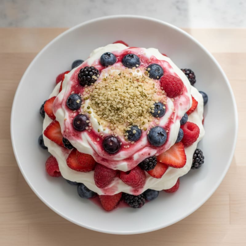 Vanilla Greek Yogurt Protein Parfait with Mixed Berries