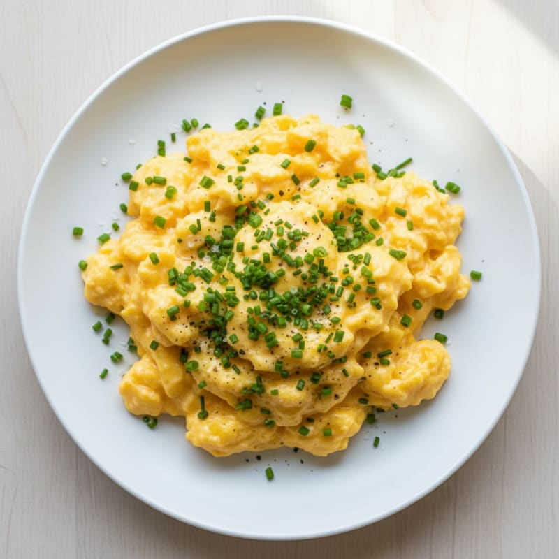 Fluffy Scrambled Eggs with Chives