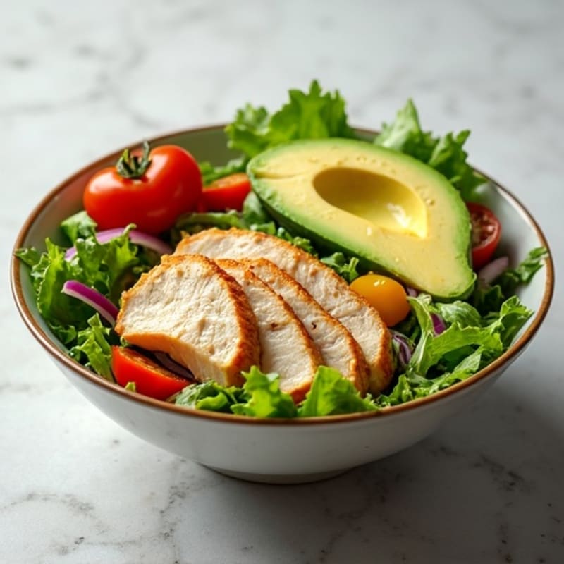 Crisp Avocado and Roasted Chicken Salad Bowl