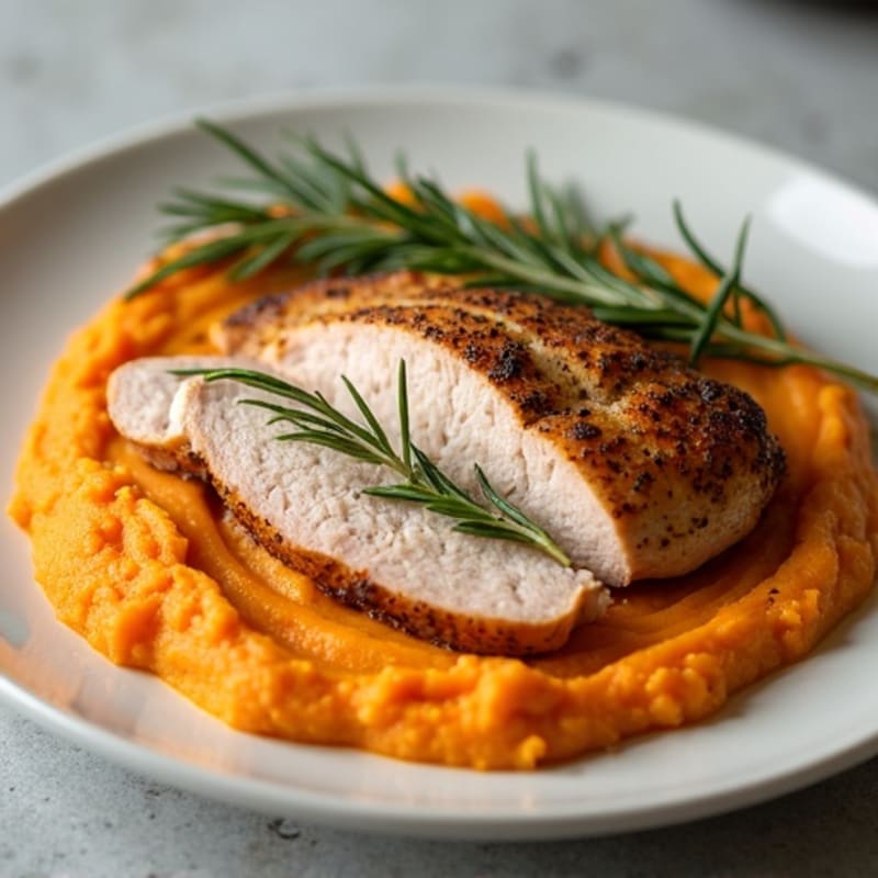 Herb-Roasted Turkey Breast with Sweet Potato Mash