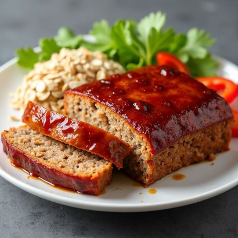 Smoky BBQ Glazed Turkey-Bacon Meatloaf