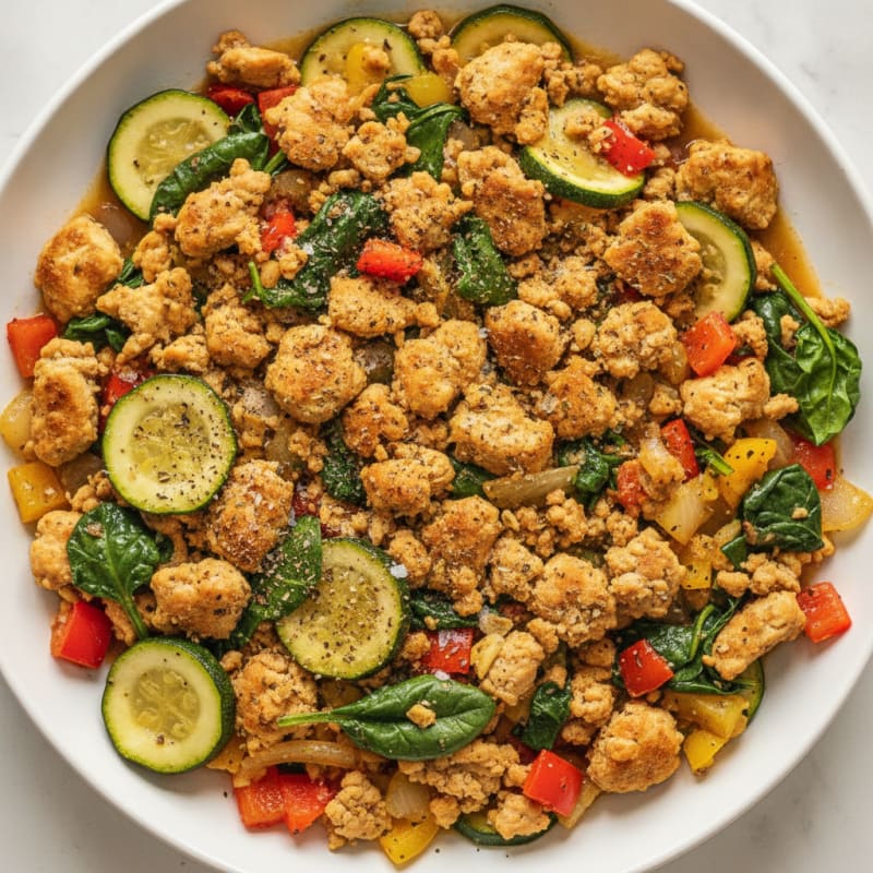 Ground Chicken and Vegetable Skillet
