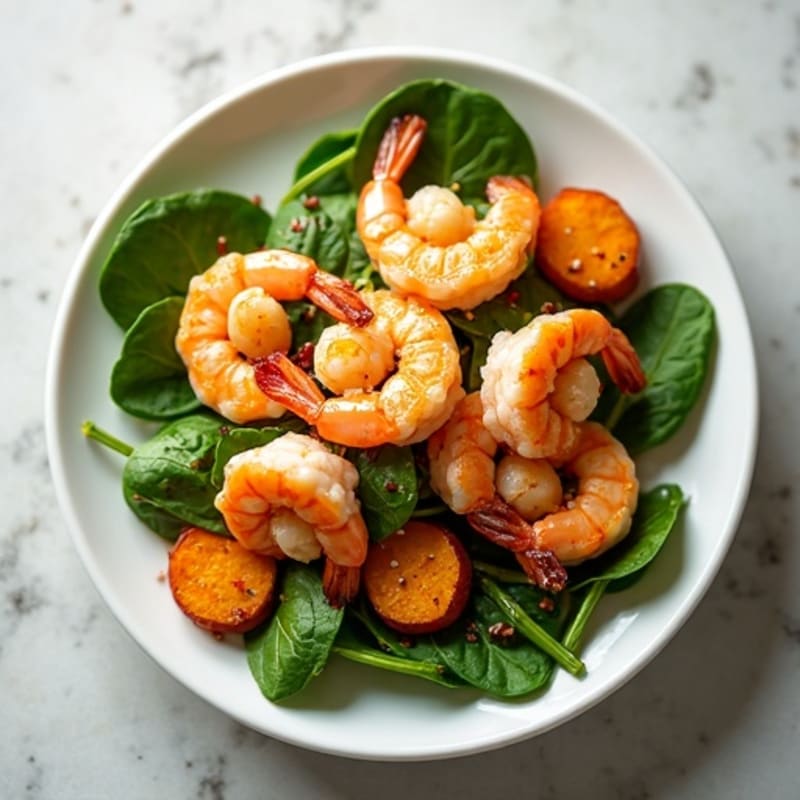 Citrus-Garlic Shrimp Salad with Roasted Sweet Potatoes