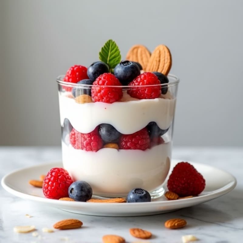 Greek Yogurt Protein Parfait with Mixed Berries