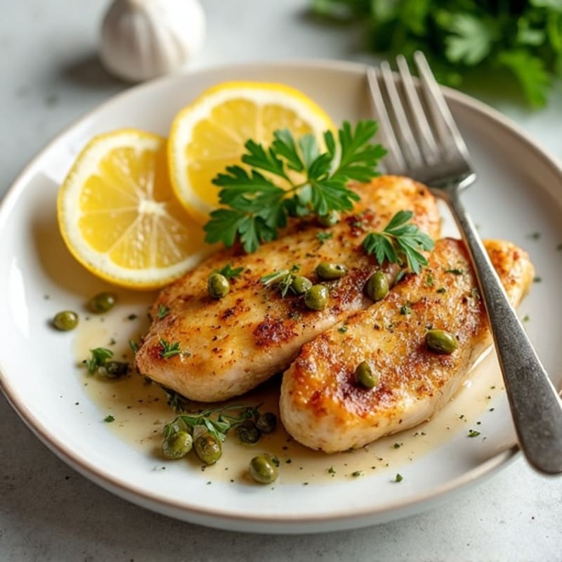 Lemon-Caper Pan Seared Chicken with Fresh Herbs