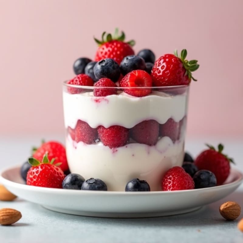 Greek Yogurt Protein Parfait with Berries and Almonds