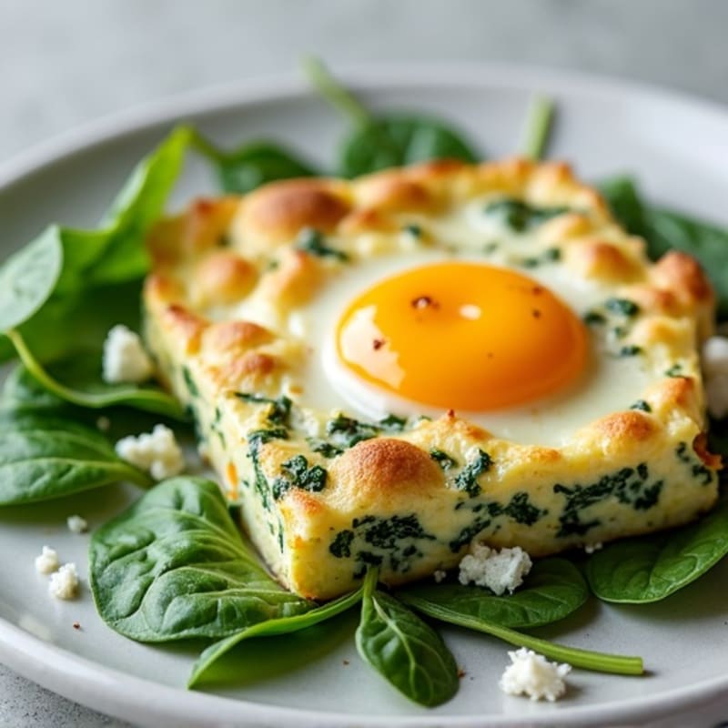 Crustless Creamy Spinach and Feta Bake