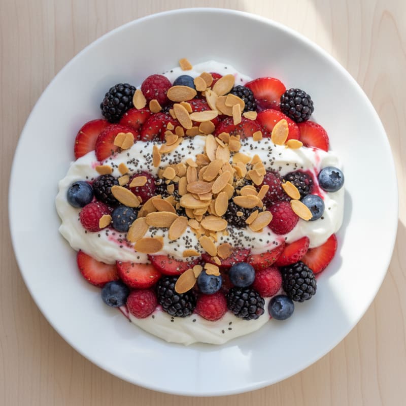 Greek Yogurt Protein Parfait with Mixed Berries