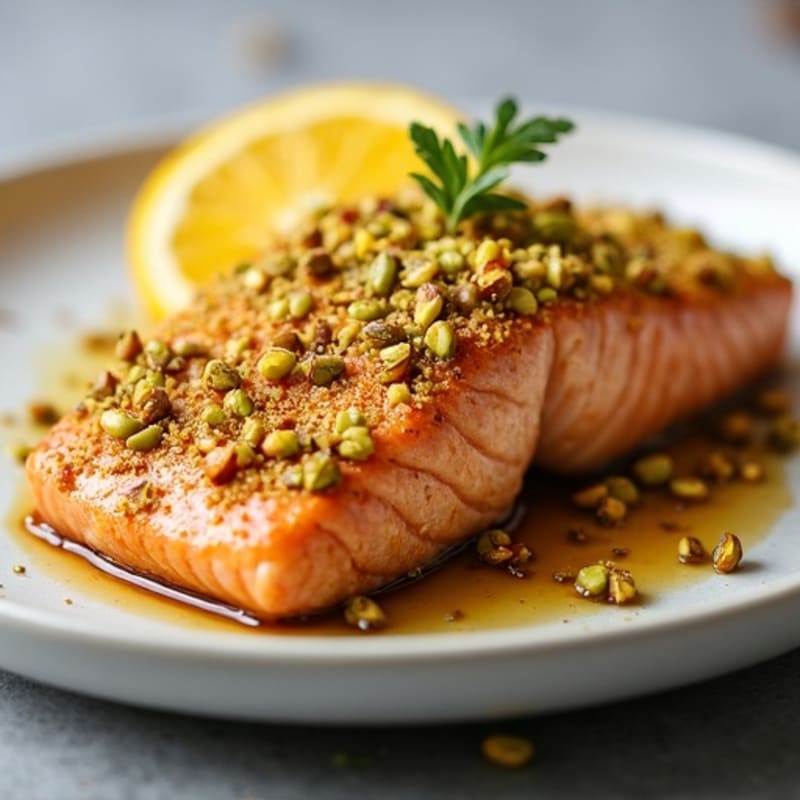 Crispy Pistachio-Crusted Salmon with Citrus-Ginger Glaze